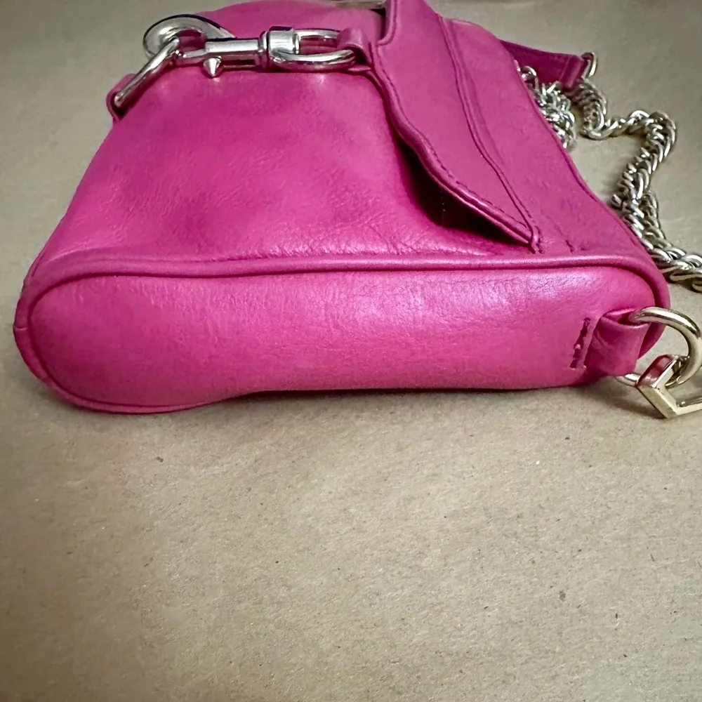 Rebecca Minkoff Mini MAC Hot Pink Leather Crossbody Shoulder Bag